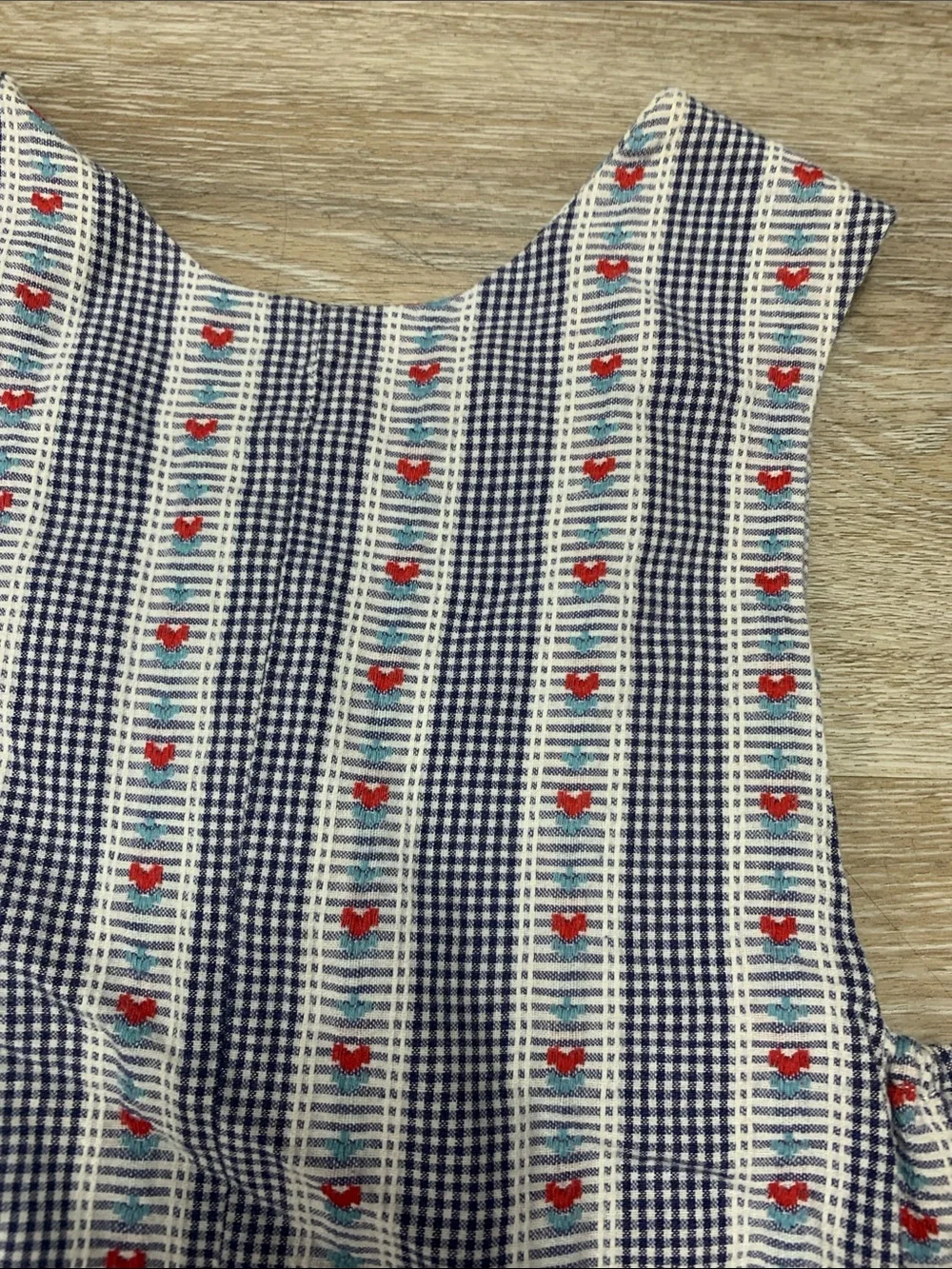 Boys Smocked Patriotic Stripe Romper - Blue & Red
